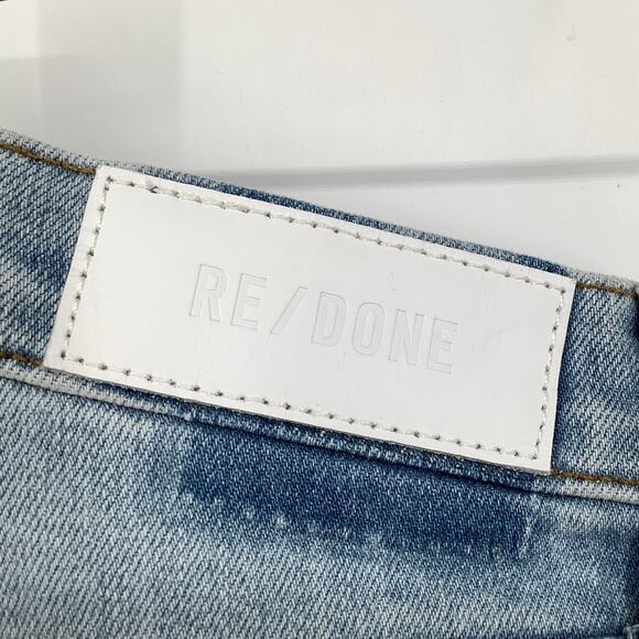 RE/DONE Size 26 Light Wash Jeans High Rise Ankle Crop Slim Fit Stretch G21-2 - Picture 6 of 7